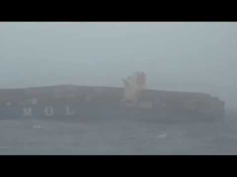 MOL  COMFORT   - ship breaks in half, crew abandon ship and get rescued