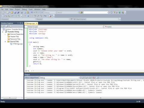 Visual C++ 5th tutorial Strings