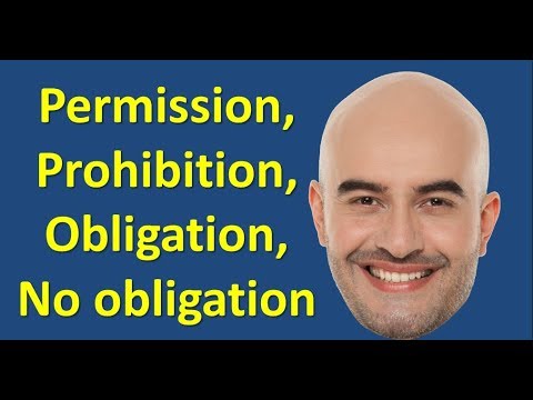 Permission, Prohibition, Obligation, No obligation ( Modal Verbs) en INGLÉS