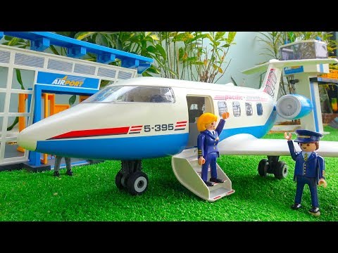 PLAYMOBIL Airport with Control Tower and Passenger Plane Toys Unboxing