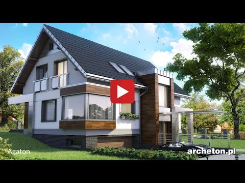 Projekt domu Agaton - archeton.pl - z użytkowym poddaszem 289,2 m2