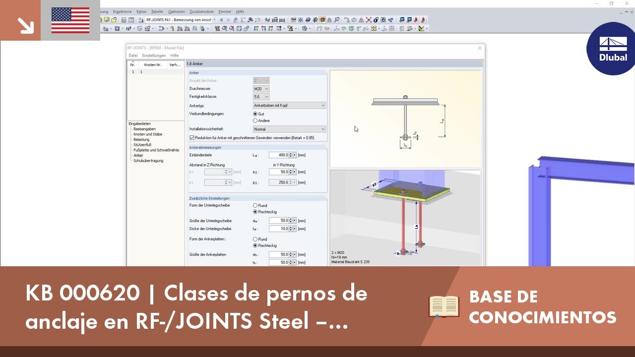 KB 000620 | Clases de pernos de anclaje en RF-/JOINTS Steel – Column Base