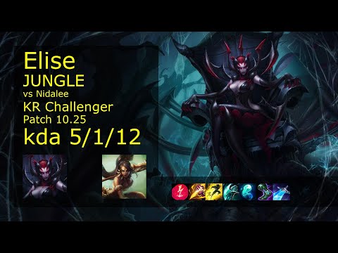 Elise Jungle vs Nidalee - KR Challenger 5/1/12 Patch 10.25 Gameplay // [롤] 엘리스 vs 니달리 정글