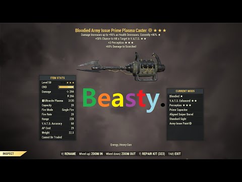 Fallout 76: Bloodied Plasma Caster Is Beasty!