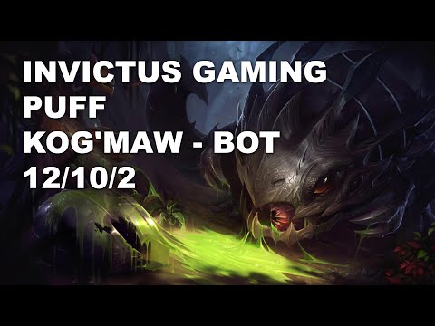 Invictus Gaming Puff Bot Kog'Maw vs Ezreal - KR Grandmaster Patch 10.8