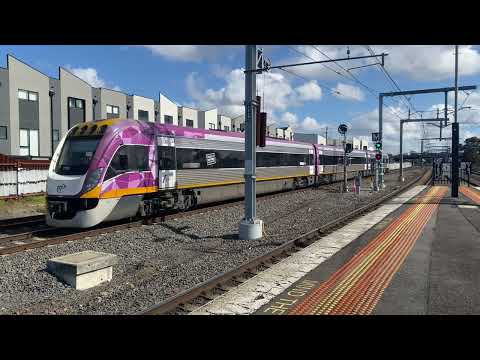 Trains at Middle Footscray Station Victoria. 