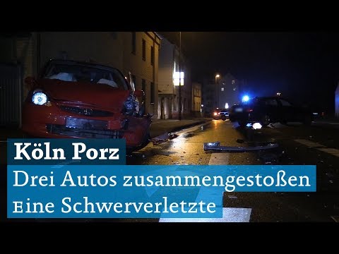 Köln-Porz: Drei Autos zusammengestoßen – eine Schwerverletzte in Porz