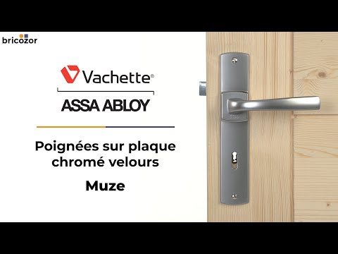 Poignées de porte design - entraxe 195 mm - chromé velour - Muze VACHETTE