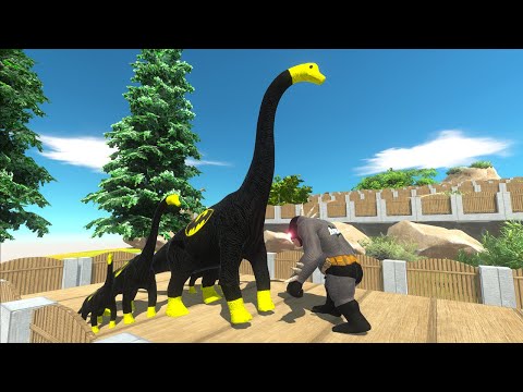 BATMAN GORO VS BATMAN BRACHIO FAMILY & THANOS SPINO DEATH FALL - Animal Revolt Battle Simulator