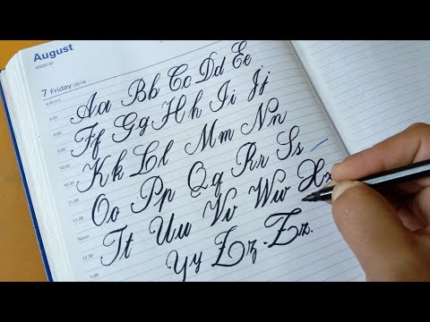 La caligrafía cursiva escritura alfabetos letras de la A a la Z mayúsculas y minúsculas