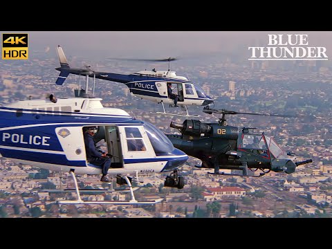 Blue Thunder (1983) Helicopter Chase Scene Movie Clip 4K UHD HDR Dolby 5.1 Roy Scheider