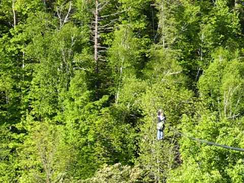 Sherri on the LONG Zip at Aventure Lafleche in Quebec