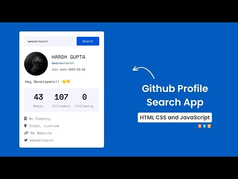 Github Profile Search App In Html Css Javascript Doxa Dev