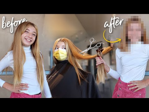 11yr old DONATES over 13 INCHES of hair!