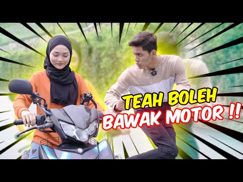 TEAH BOLEH BAWAK MOTOR !! - PEREMPUAN FIRST TIME TEST MOTOR Y15