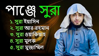 পাঞ্জে সূরা | ৫টি ফজিলতপূর্ণ সূরার তেলাওয়াত | Surah Yasin, Rahman, Waqiah, Mulk, Muzzammil