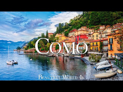 Lake Como 4K Amazing Aerial Film - Calming Piano Music - Amazing Nature