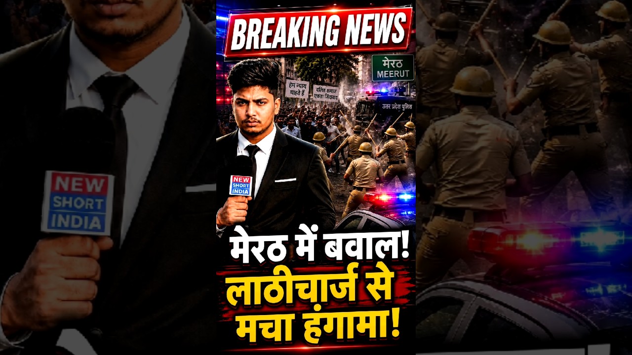 मेरठ में दलित प्रदर्शन पर लाठीचार्ज, SSP पर गंभीर आरोप | Breaking News #news #hindinews #shortvideo
