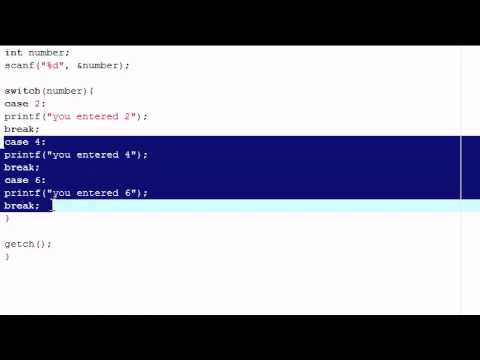 Youtube C Programming Tutorial 8 Switch Statement