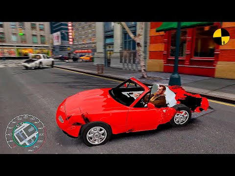 GTA 4 Crash Testing Mega Ramp Real Car Mods Ep.4