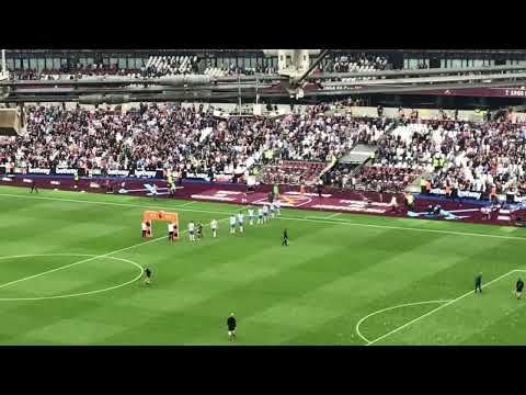 WEST HAM UTD  fans singing ' Forever blowing bubbles in the air' - Start of the Premier League Game