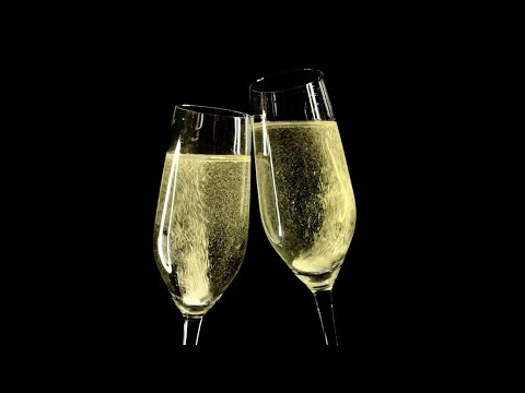 Champagne Glasses Clinking/Making a Toast Sound Effect and Stock Video with Black Backdrop