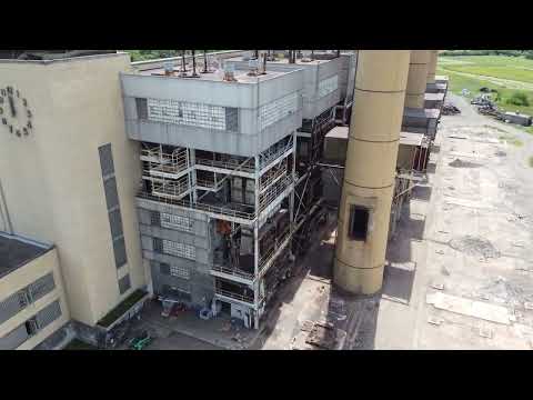 A close look at an abandoned coal power plant.