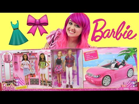Barbie Dress Up & Go Play Set with Ken + Glam Car + Ultimate Closet | TOY REVIEW | KiMMi THE CLOWN Video