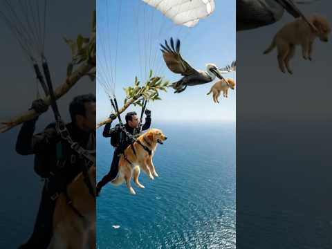 Helicopter Air Rescue — Golden Retriever Saves Pup from Pelican #dog #goldenretriever #rescue
