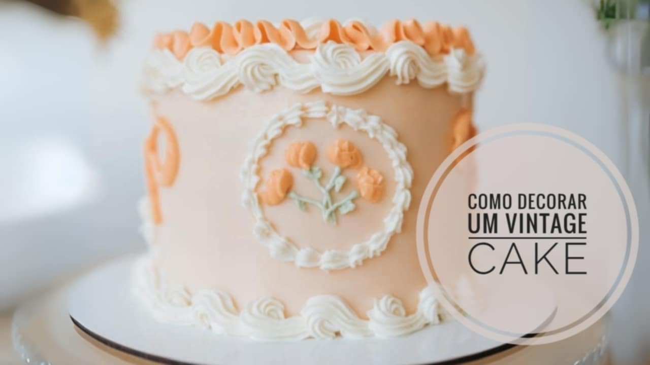 Ensinando Decoração de Bolo Vintage com Buttercream (Piping Tutorial)