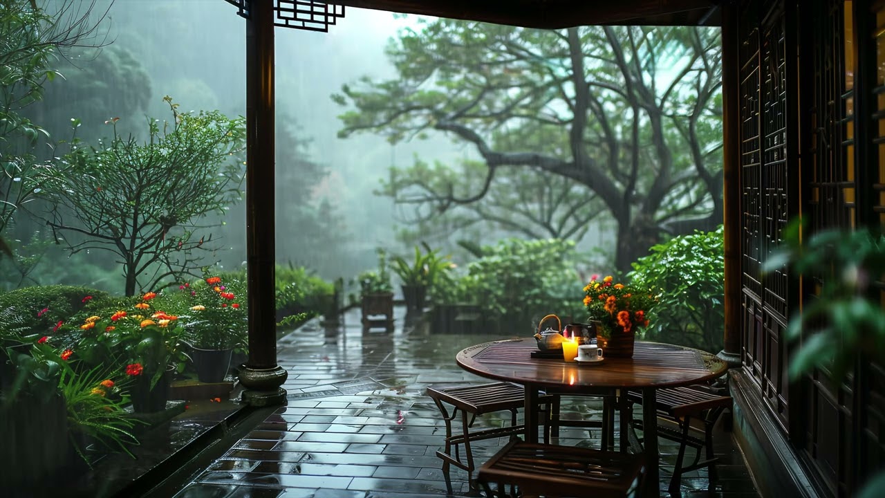 The soothing sound of rain is the music played by nature, Helps relax and sleeping