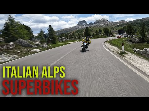 Superbikes in the Italian Alps | S1000RR x RSV4 | Passo Giau [RAW | 4K]