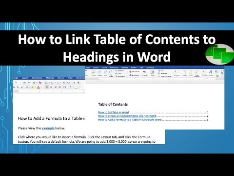 How to Link Table of Contents to Headings in Word