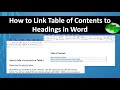 How to Link Table of Contents to Headings in Word