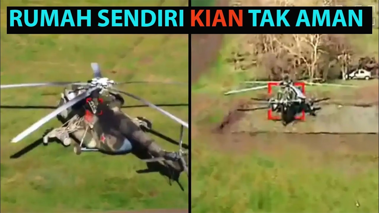 Merasa Aman  Duduk 150 km dari Garis Depan, 2 Helikopter Rusia Disambangi Drone Ukraina