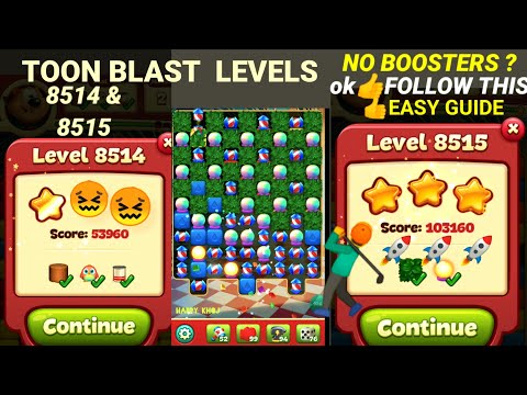 toon blast LEVELS 8514|8515 👍faster EASIEST✨🏃🏃