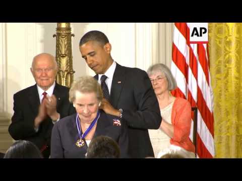 OBAMA AWARDS PRESIDENTIAL MEDAL OF FREEDOM TO DYLAN, ALBRIGHT, GLENN