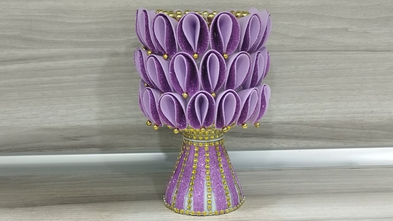 Роскошная ваза из пластиковой бутылки/Luxurious vase plastic bottle