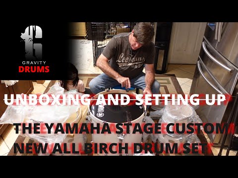 UNBOXING AND SETTING UP THE NEW ALL BIRCH YAMAHA STAGE CUSTOM DRUM SET