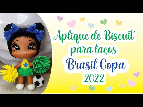 ⚽Aplique de Biscuit BRASIL COPA DO MUNDO 2022 para laços 🏆