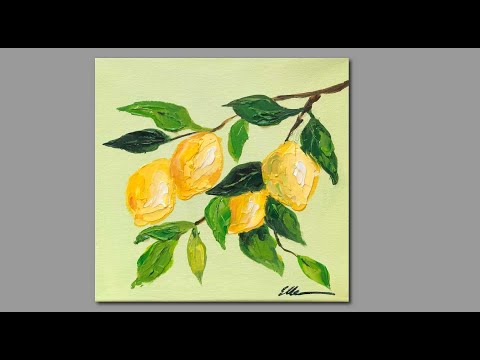 EASY Acrylic Painting Lemons- in under 15 Minutes!