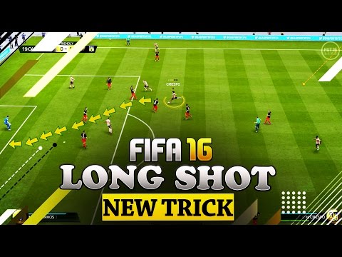 FIFA 16 NEW LONG SHOT TRICK - HOW TO SCORE GOALS FROM OUTSIDE THE BOX TUTORIAL / FUT & H2H TIPS