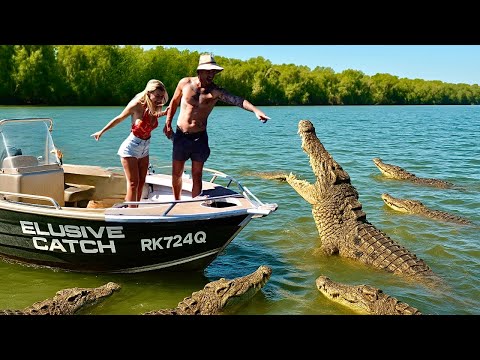 On The Hunt For Man-Eating Saltwater Crocodiles - 19 Foot GIANT??