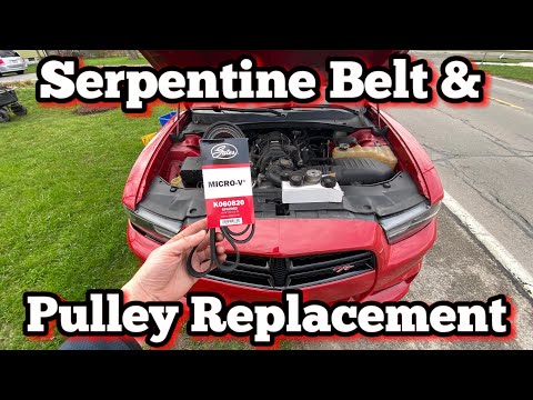 HOW TO CHANGE YOUR SERPENTINE BELT, IDLER PULLEYS, AND TENSIONER ON YOUR DODGE CHARGER 5.7L HEMI V8!