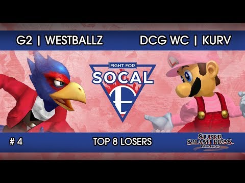 Fight For SoCal 4 - G2 | Westballz (Falco) VS DCG WC | Kurv (Luigi) - SSBM - Top 8 Losers (Round 5)