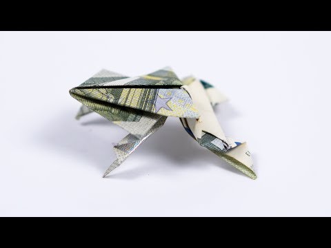 Geld falten Frosch, Kröte aus Geldschein falten, Anleitung