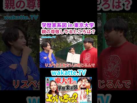 【親に感謝している】東大生の学歴家系図調査【wakatte.TV 切り抜き】
