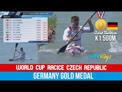 k1 Men 500m Final A | Jakob Thordsen CHAMPION | World Cup Racice Czech Republic 2022 | WAYkVlogs