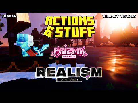 ACTIONS & STUFF 1.8 REALISM CRAFT PRIZMA VISUALS TRAILER in Minecraft Bedrock (vibrant visuals)