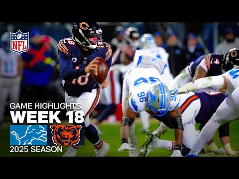 Detroit Lions vs Chicago Bears Game Highlights | 2025 NFL Season Week 18
